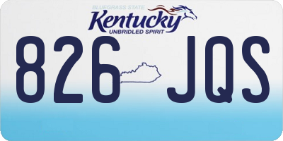 KY license plate 826JQS