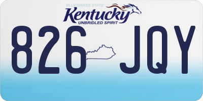 KY license plate 826JQY
