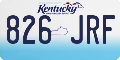 KY license plate 826JRF