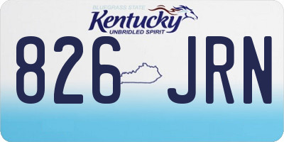 KY license plate 826JRN