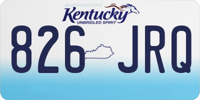 KY license plate 826JRQ