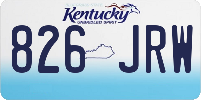 KY license plate 826JRW
