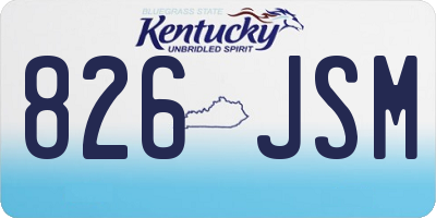 KY license plate 826JSM