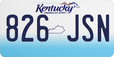 KY license plate 826JSN