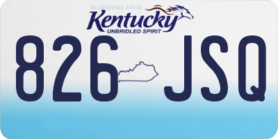 KY license plate 826JSQ