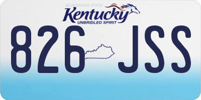 KY license plate 826JSS