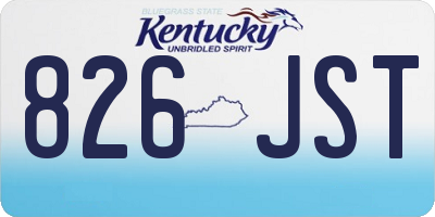 KY license plate 826JST