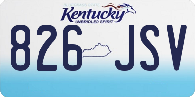 KY license plate 826JSV