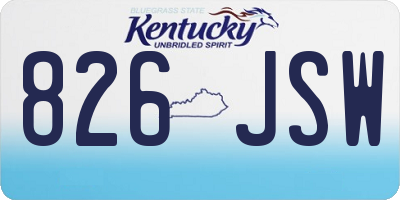 KY license plate 826JSW