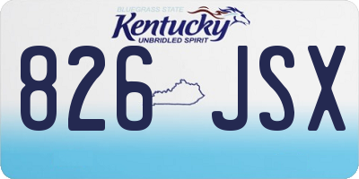 KY license plate 826JSX