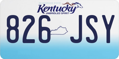 KY license plate 826JSY