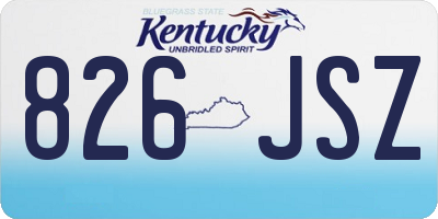 KY license plate 826JSZ
