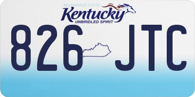 KY license plate 826JTC
