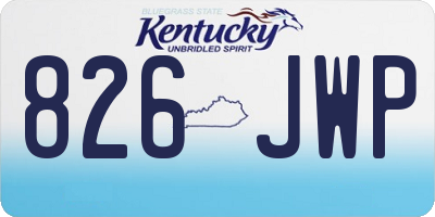 KY license plate 826JWP