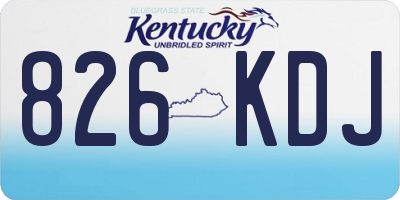 KY license plate 826KDJ