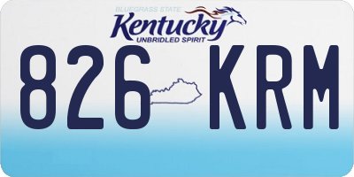 KY license plate 826KRM