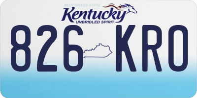 KY license plate 826KRO