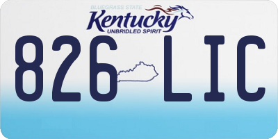 KY license plate 826LIC