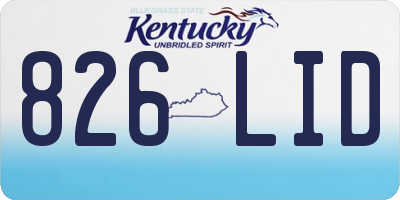 KY license plate 826LID