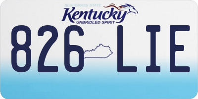 KY license plate 826LIE