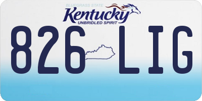 KY license plate 826LIG