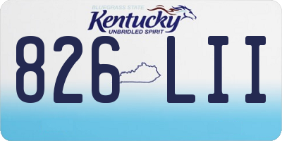 KY license plate 826LII
