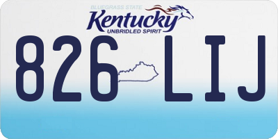 KY license plate 826LIJ