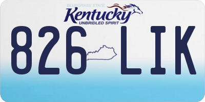 KY license plate 826LIK