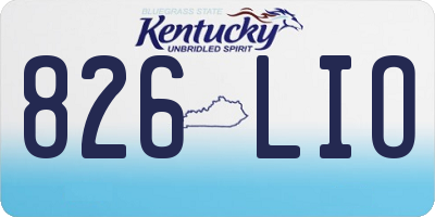 KY license plate 826LIO