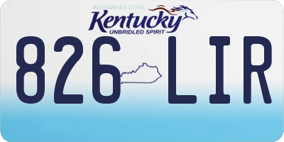 KY license plate 826LIR