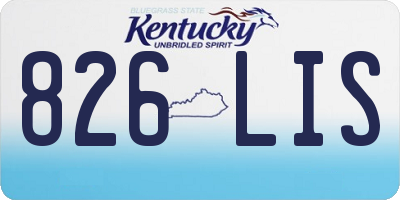 KY license plate 826LIS