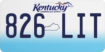KY license plate 826LIT