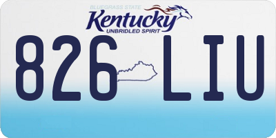 KY license plate 826LIU