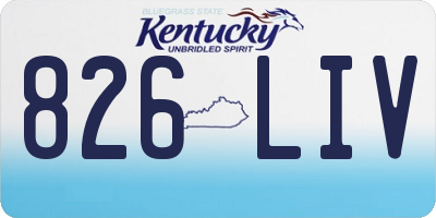KY license plate 826LIV