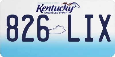 KY license plate 826LIX