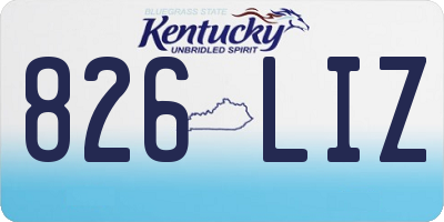 KY license plate 826LIZ