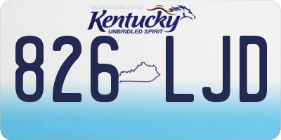 KY license plate 826LJD