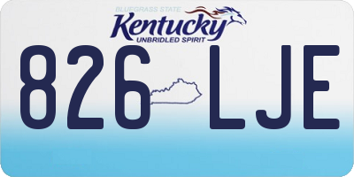 KY license plate 826LJE