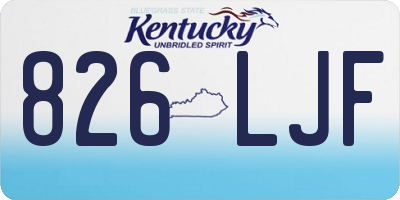 KY license plate 826LJF