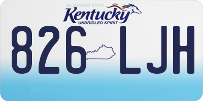 KY license plate 826LJH
