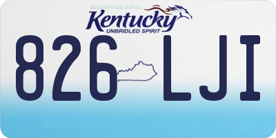 KY license plate 826LJI