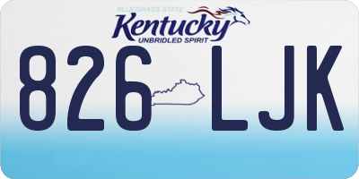 KY license plate 826LJK