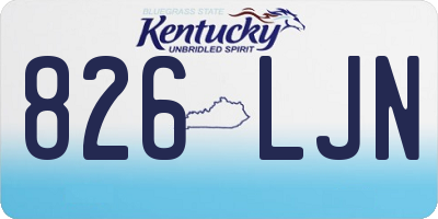 KY license plate 826LJN