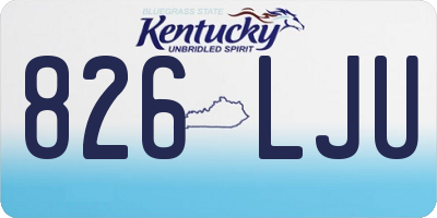 KY license plate 826LJU