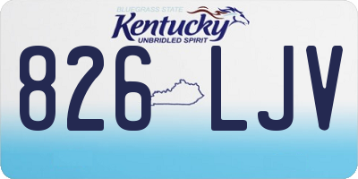 KY license plate 826LJV