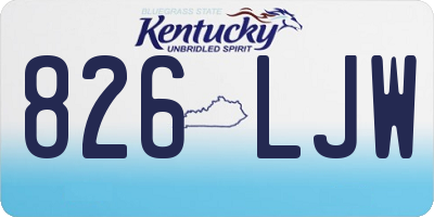 KY license plate 826LJW