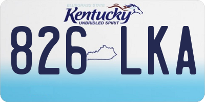 KY license plate 826LKA