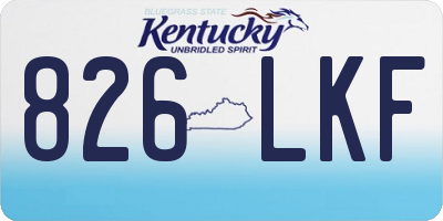 KY license plate 826LKF