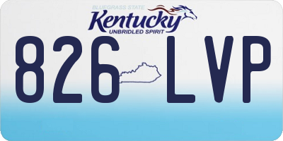 KY license plate 826LVP