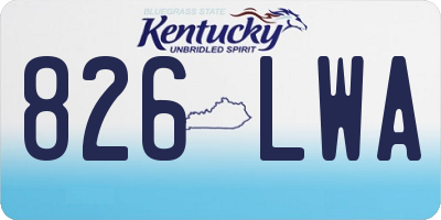 KY license plate 826LWA